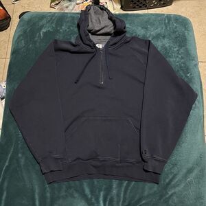 Russell Athletic Men's: Large Active Half Zip Navy Blue Pullover Hoodie